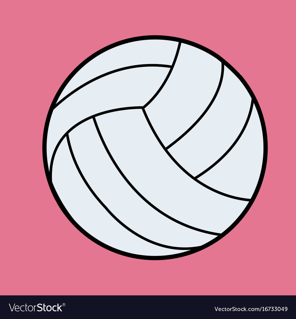 White volleyball icon on pink