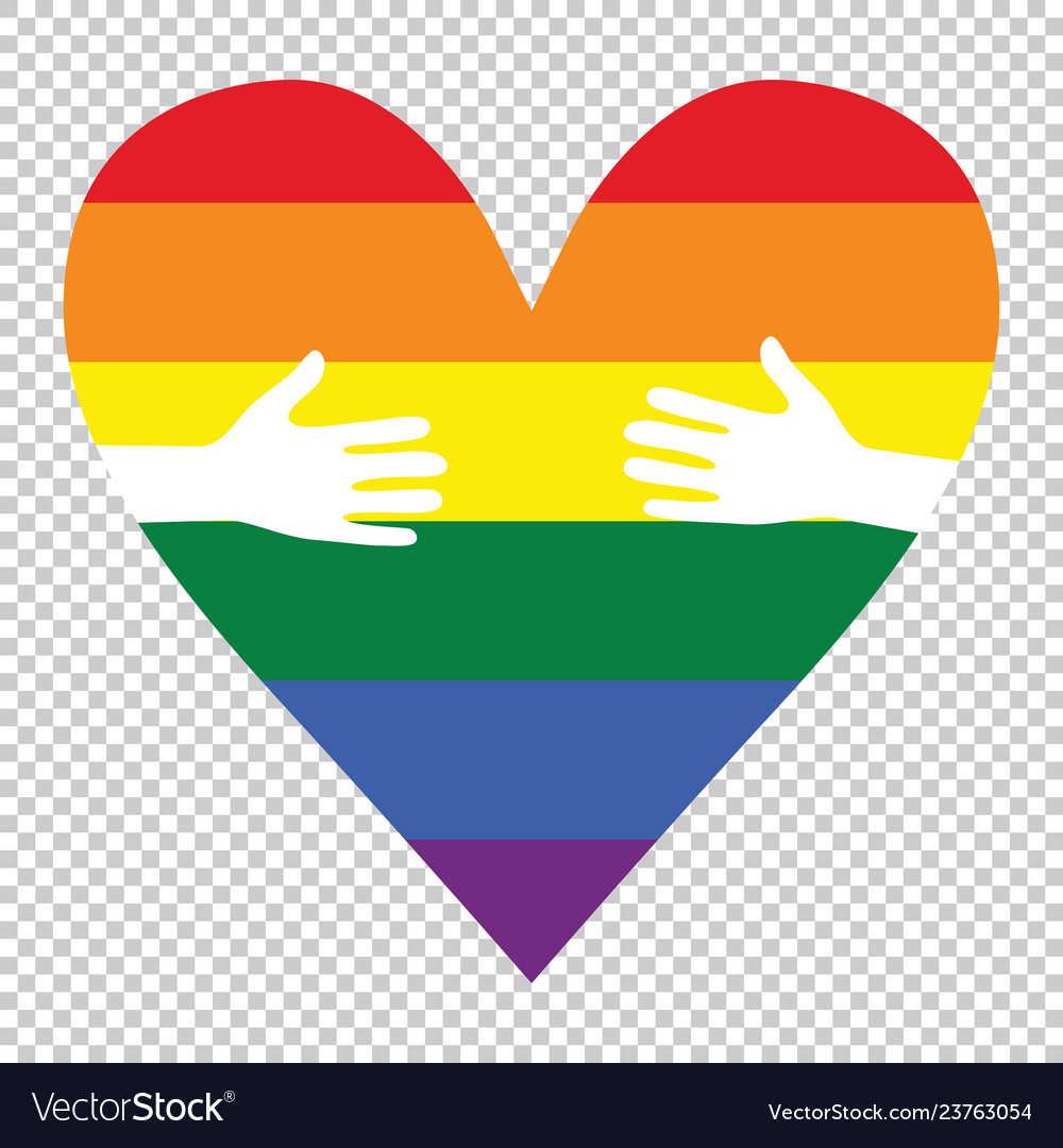 Man hands patterned as the rainbow flag forming a Vector Image