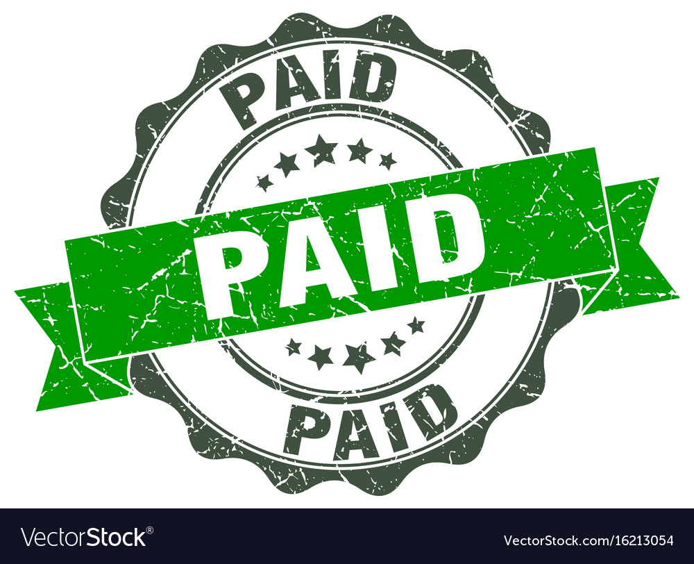 Paid stamp sign seal Royalty Free Vector Image