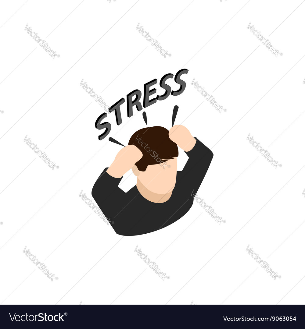 Stressed businessman icon isometric 3d style Vector Image