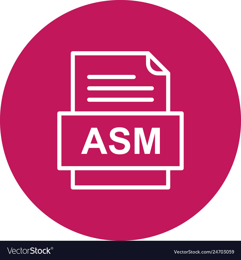 Asm file document icon Royalty Free Vector Image