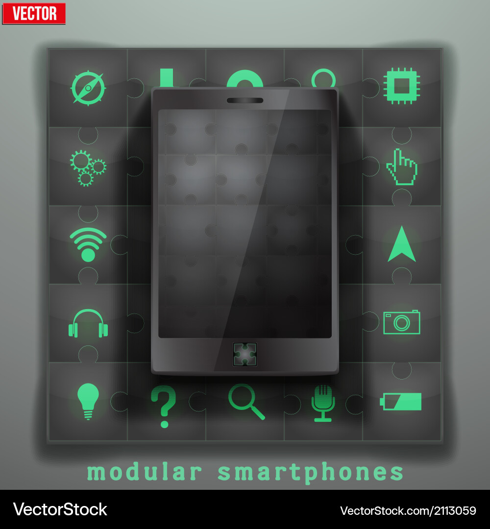 Concept of modular smartphone background Vector Image