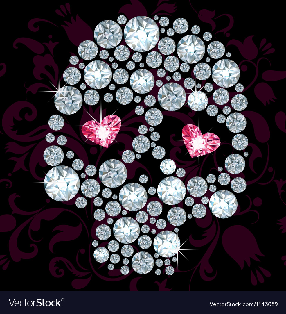 Diamond skull Royalty Free Vector Image - VectorStock