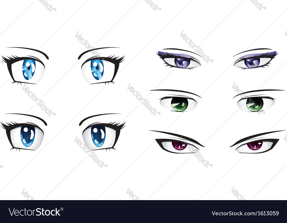 Anime male eyes Royalty Free Vector Image - VectorStock