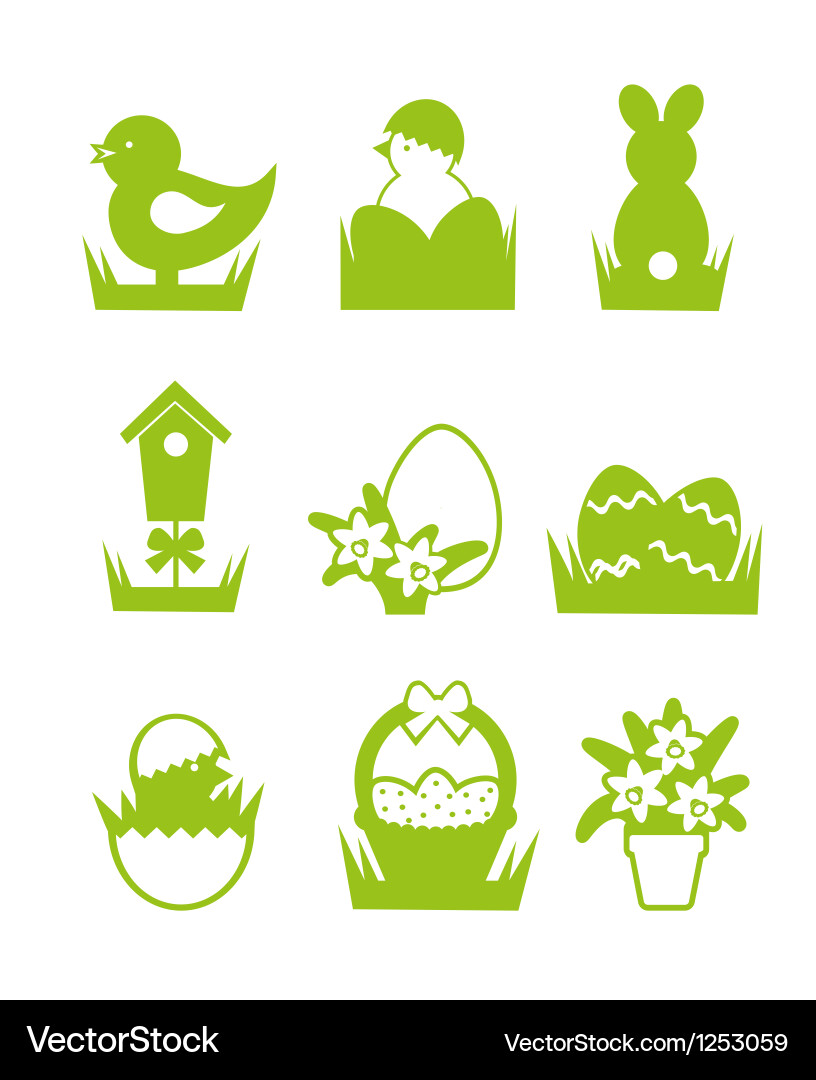 Easter icons Royalty Free Vector Image - VectorStock