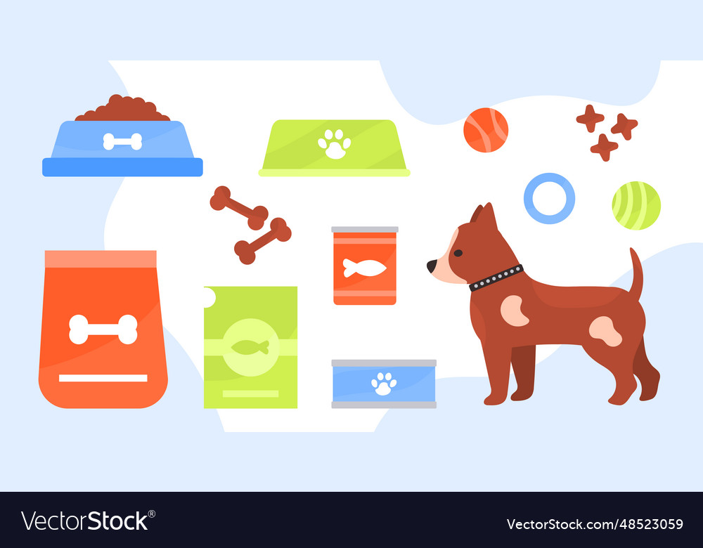 Food for dogs set Royalty Free Vector Image - VectorStock