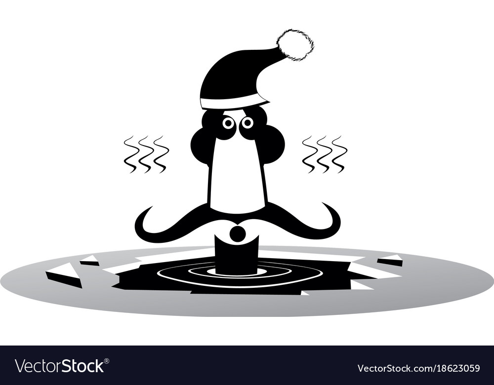 Man winter swimming isolated Royalty Free Vector Image