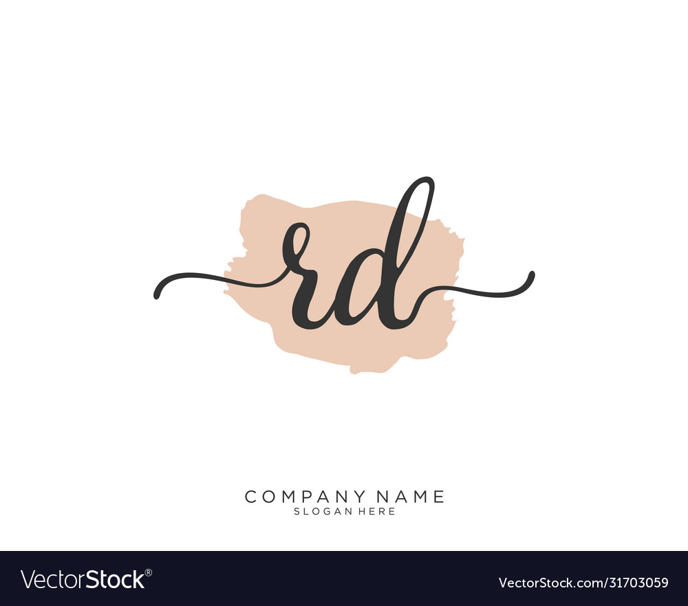 Rd initial handwriting logo design