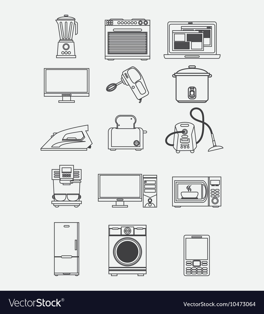 Appliances and supplies for home Royalty Free Vector Image