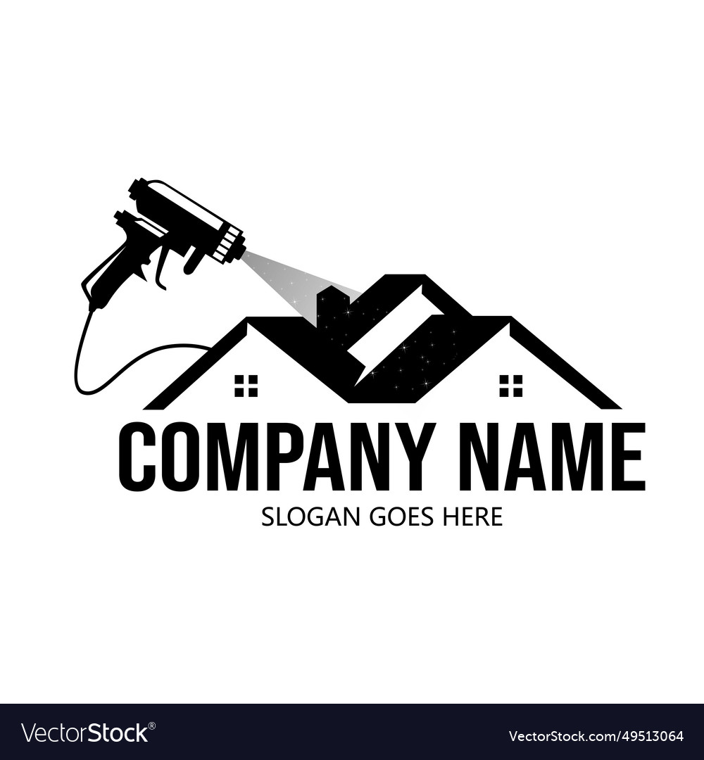 Construction foam gun logo template Royalty Free Vector