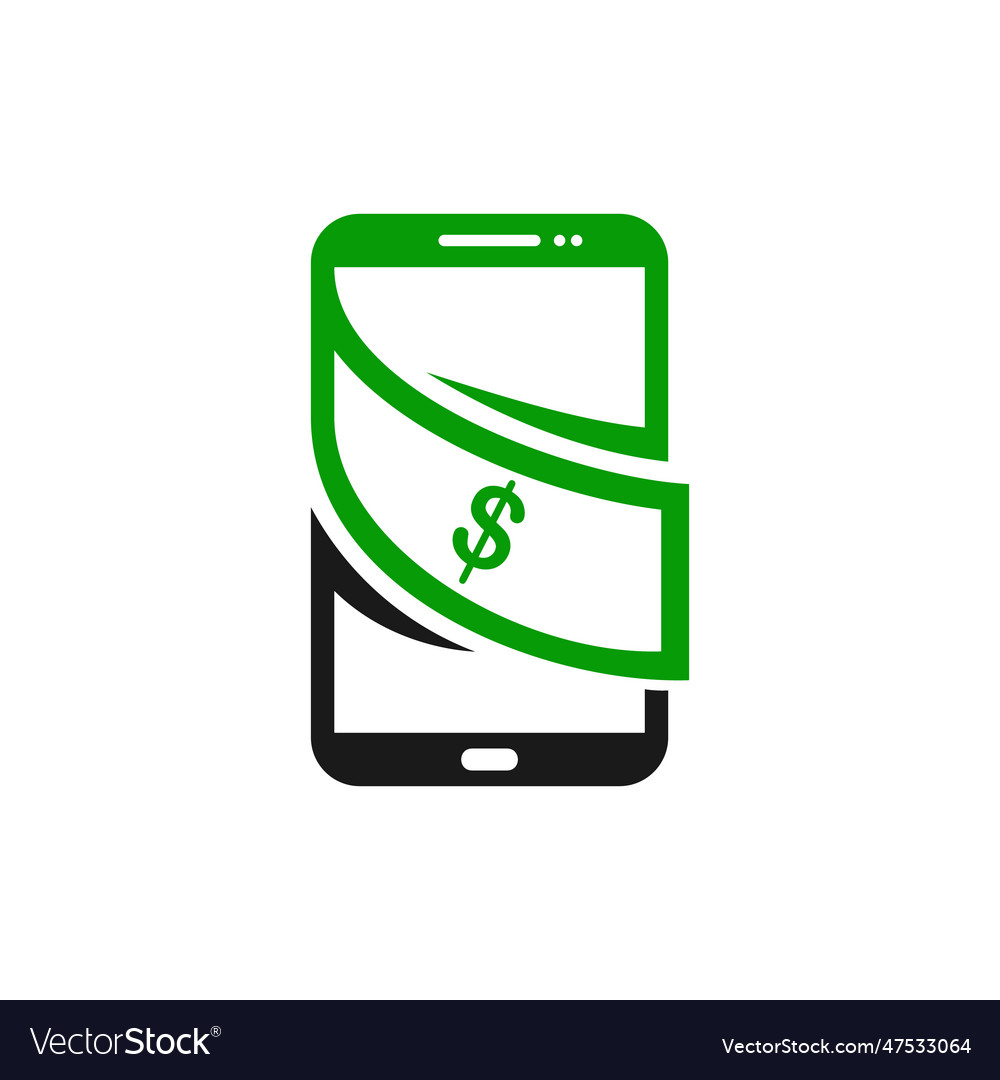 Phone money logo template design modern mobile Vector Image