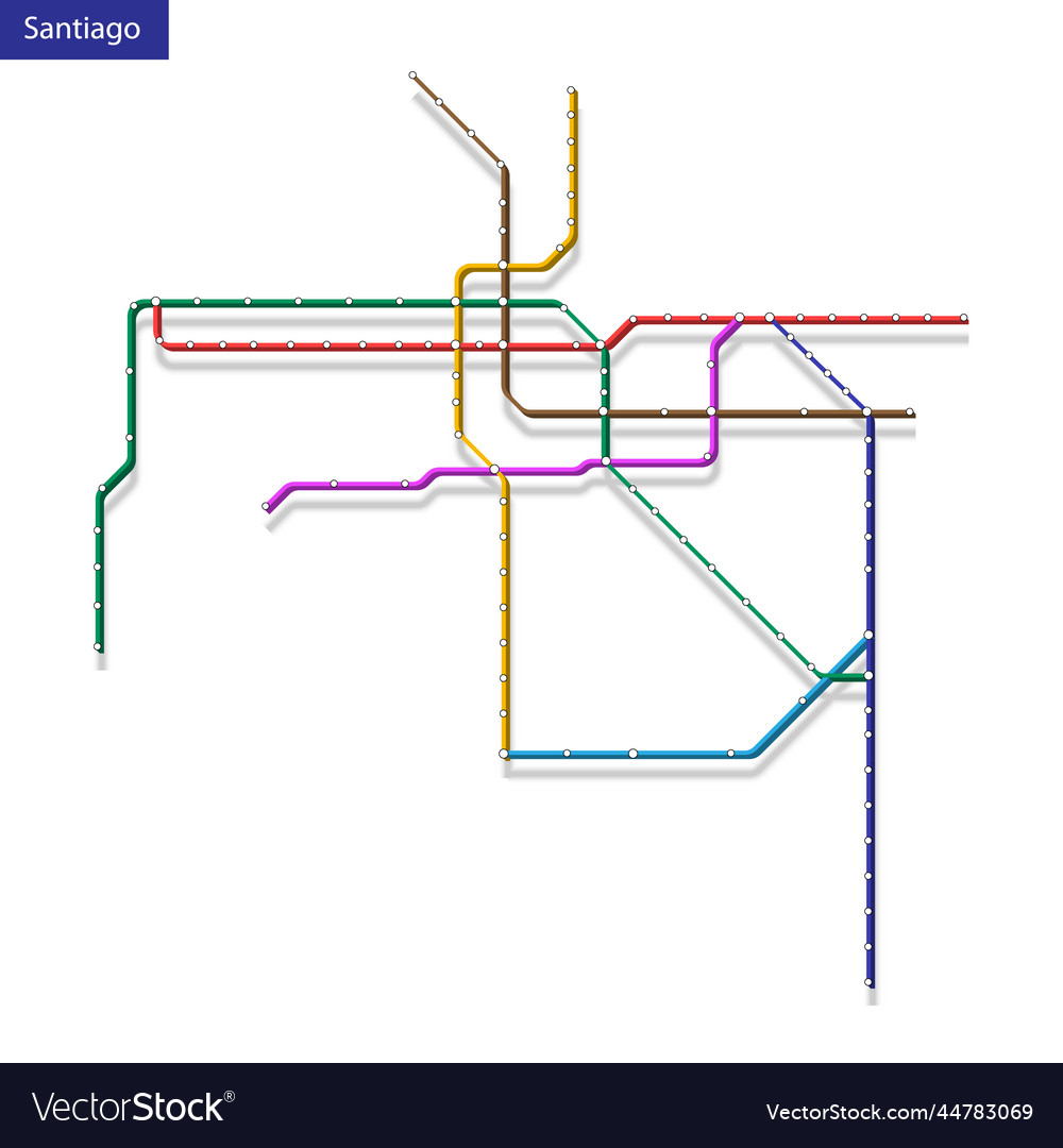 3d isometric map of the santiago metro subway Vector Image