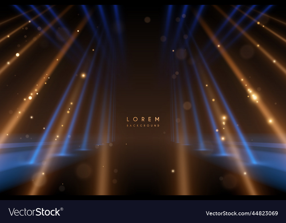Abstract blue and gold light rays background Vector Image Abstract blue and gold light rays background Vector Image