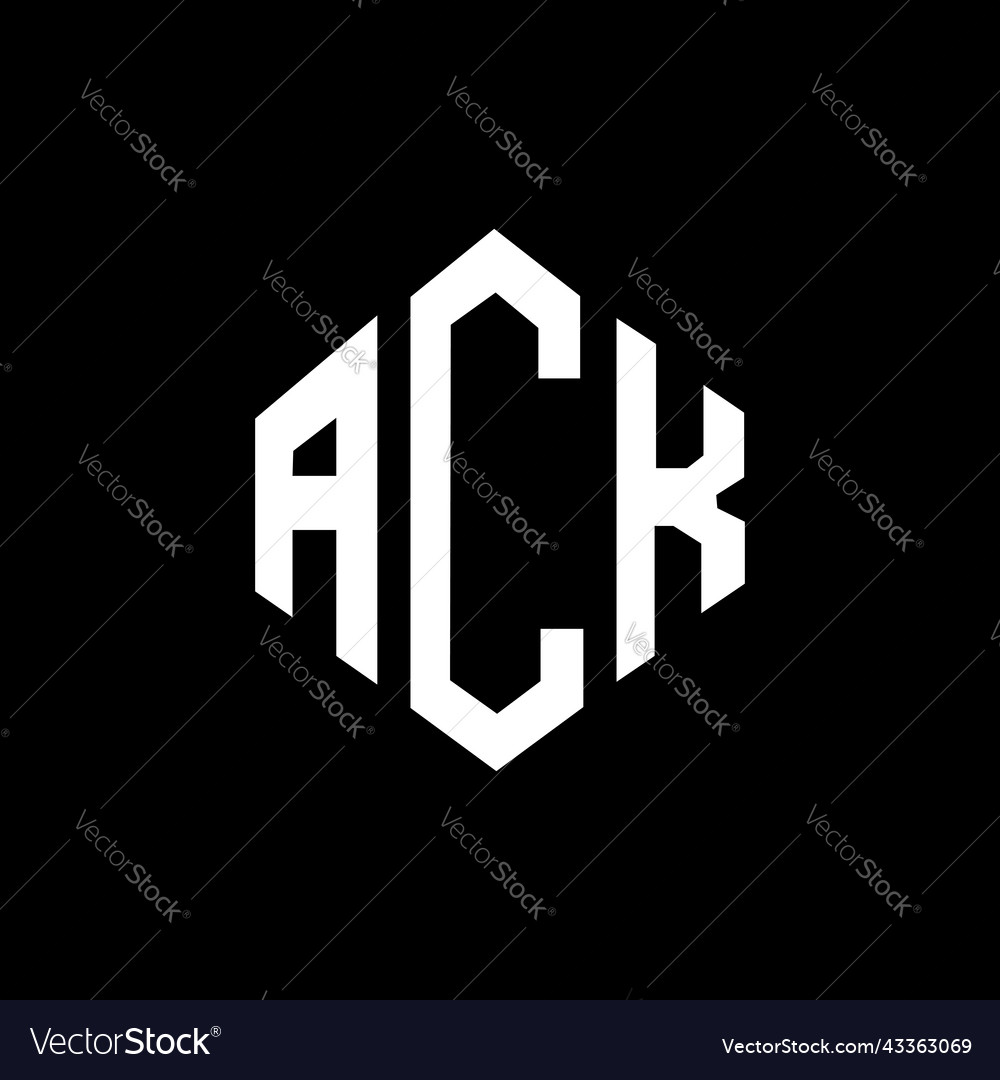 Ack letter logo design with polygon shape