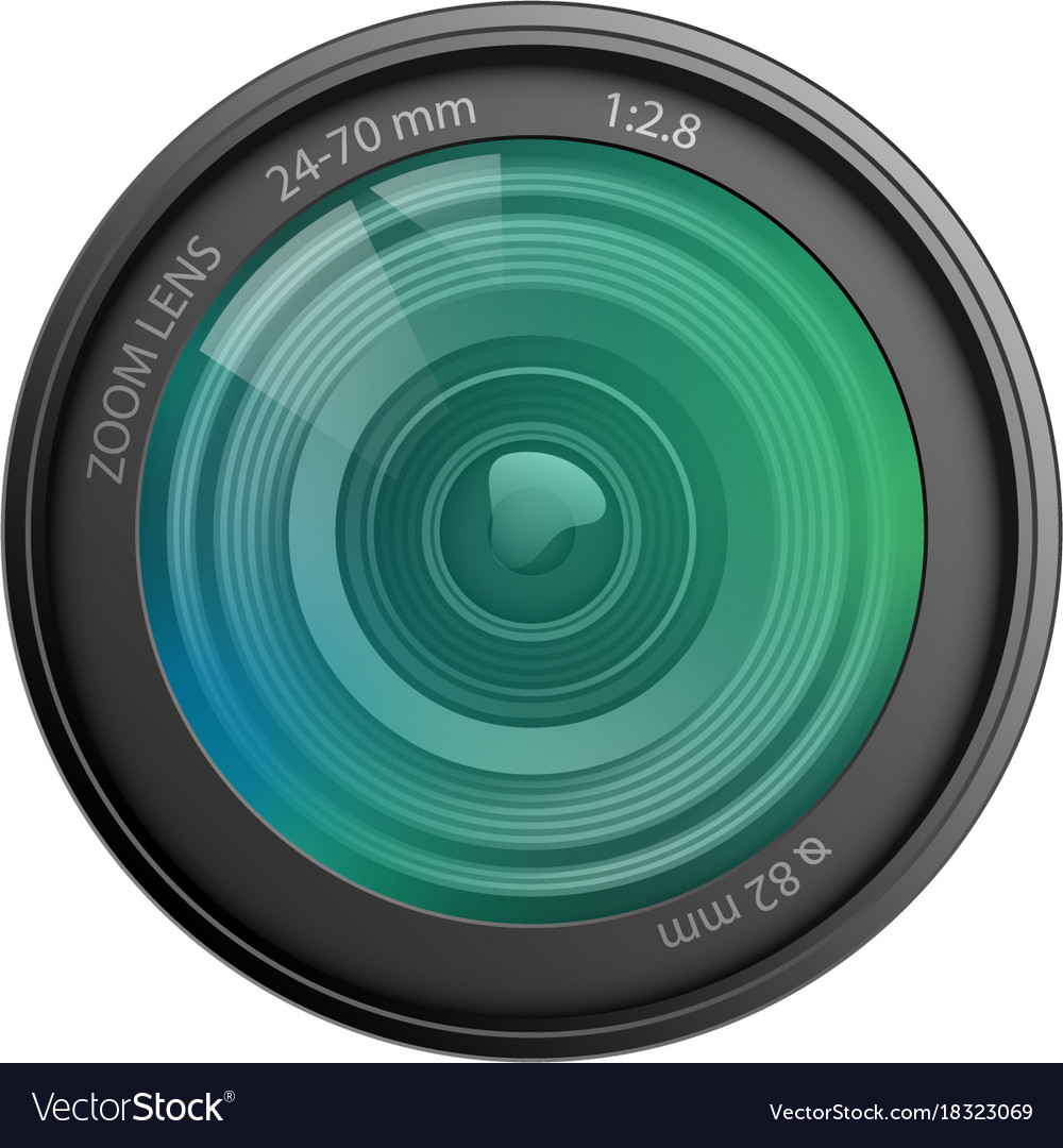 Camera lens isolated on white background