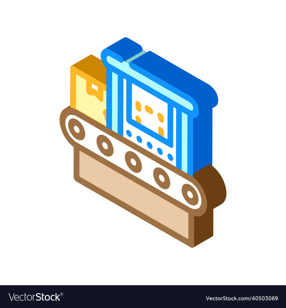 Conveyor line isometric icon