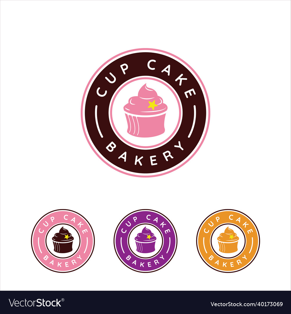 Cup cake bakery logo template icon graphic design