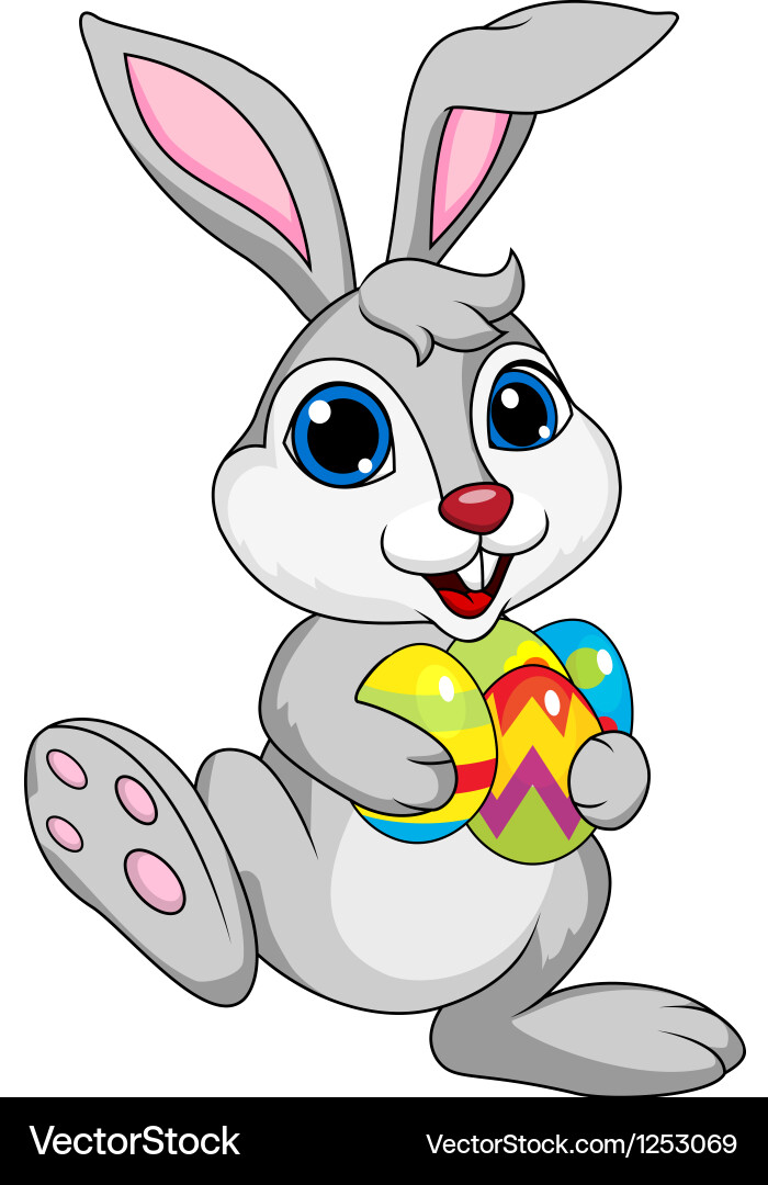 Cute rabbit with easter egg Royalty Free Vector Image
