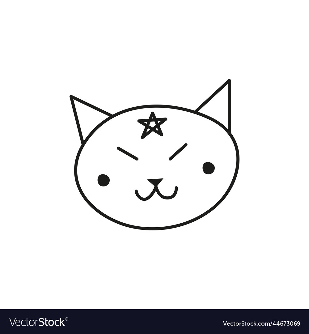 Doodle outline cat icon Royalty Free Vector Image