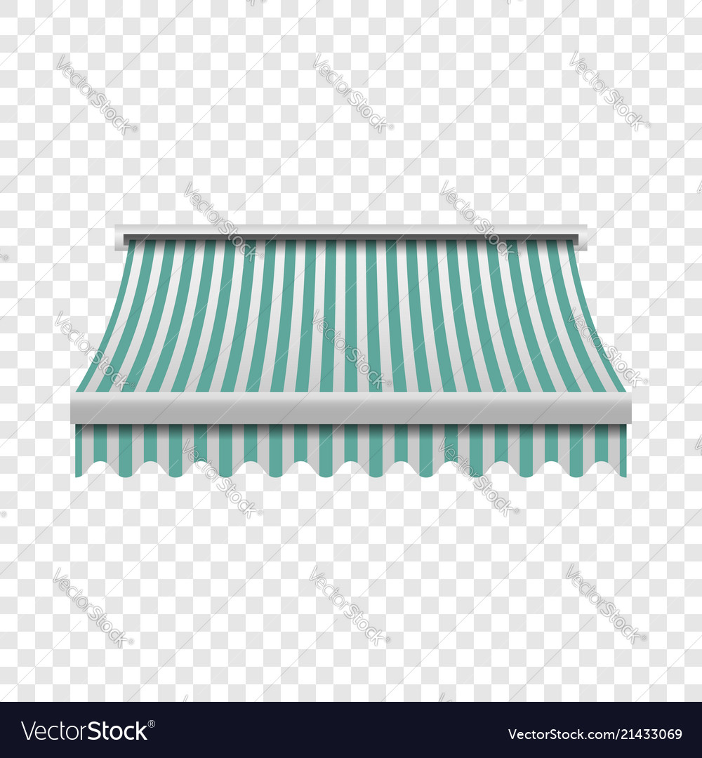 Download Green White Awning Mockup Realistic Style Vector Image