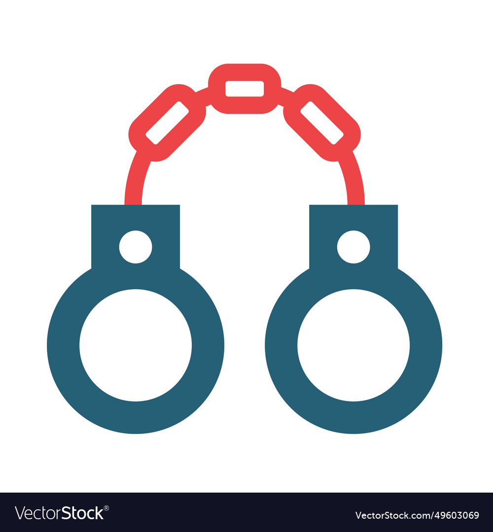 Handcuffs glyph two color icons for personal