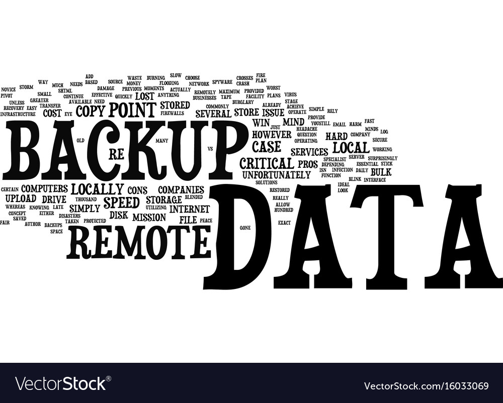 Local vs remote data backup pros and cons Vector Image