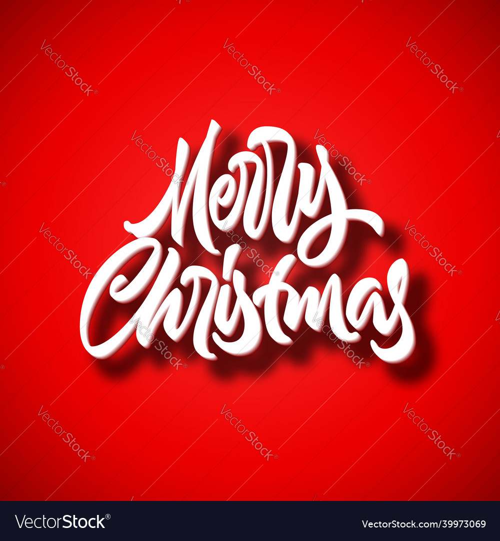 Merry christmas calligraphic hand drawn lettering