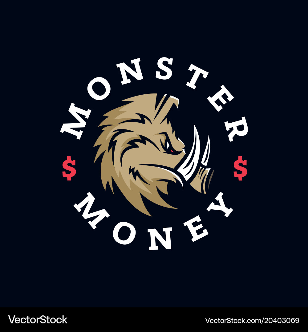Modern professional logo emblem monster Royalty Free Vector