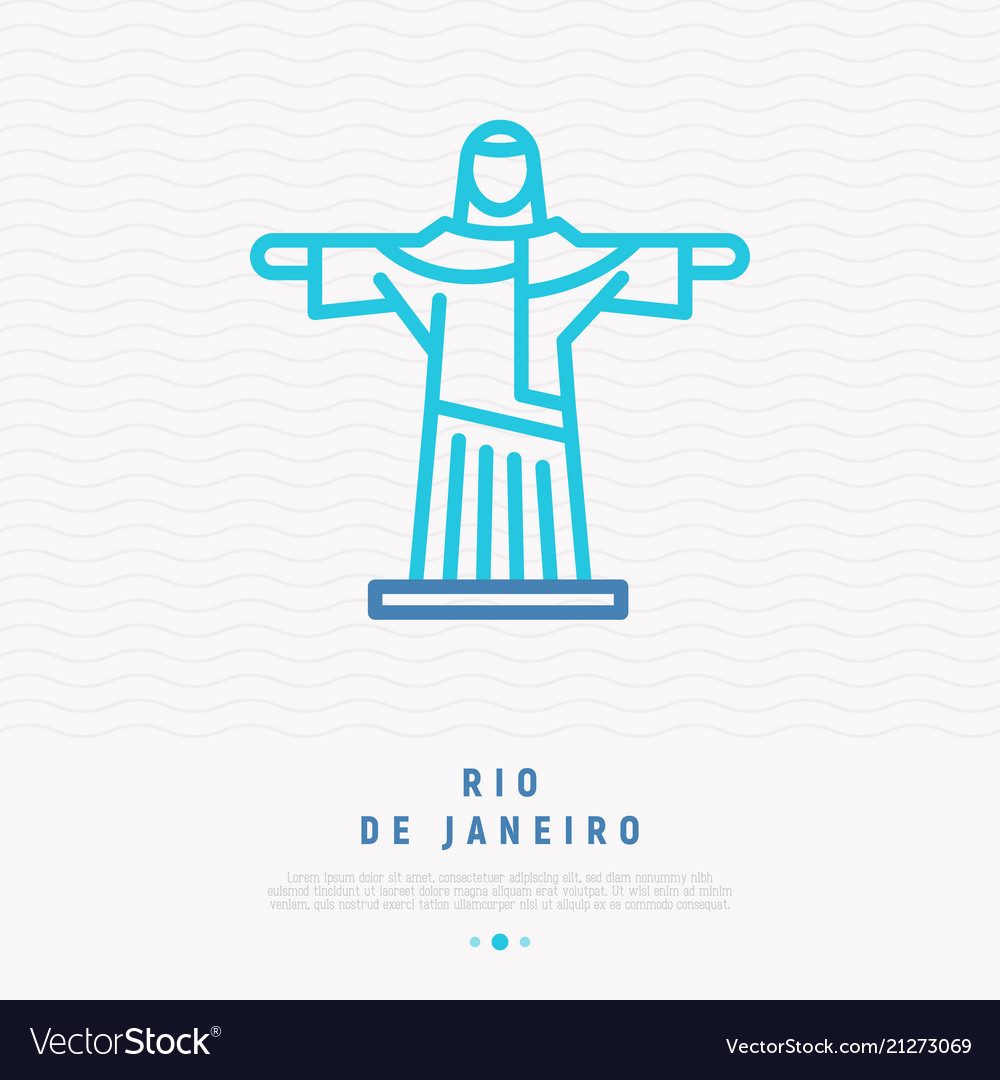 Rio de janeiro landmark thin line icon