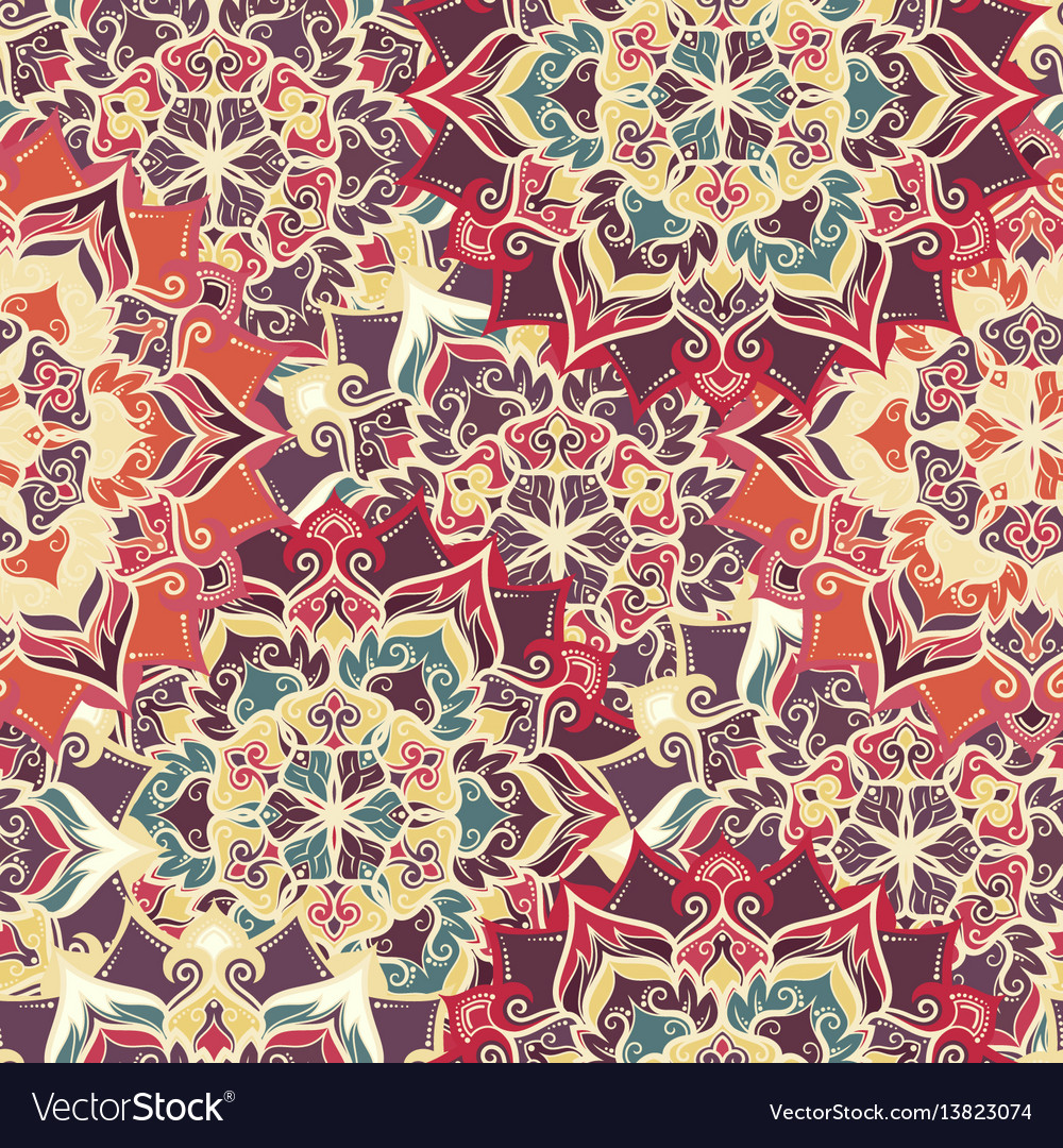 Boho flower pattern Royalty Free Vector Image - VectorStock