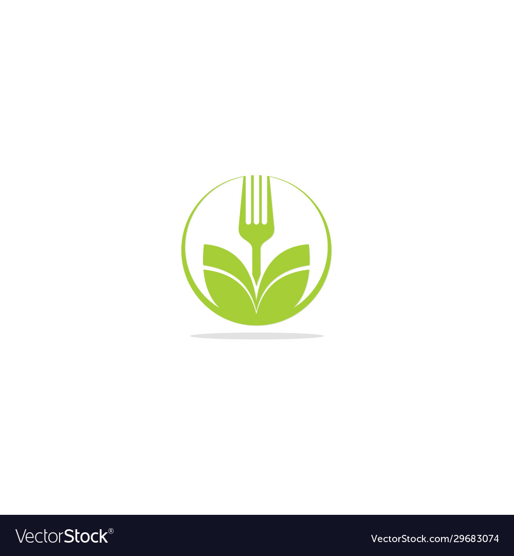 Fork green leaf logo