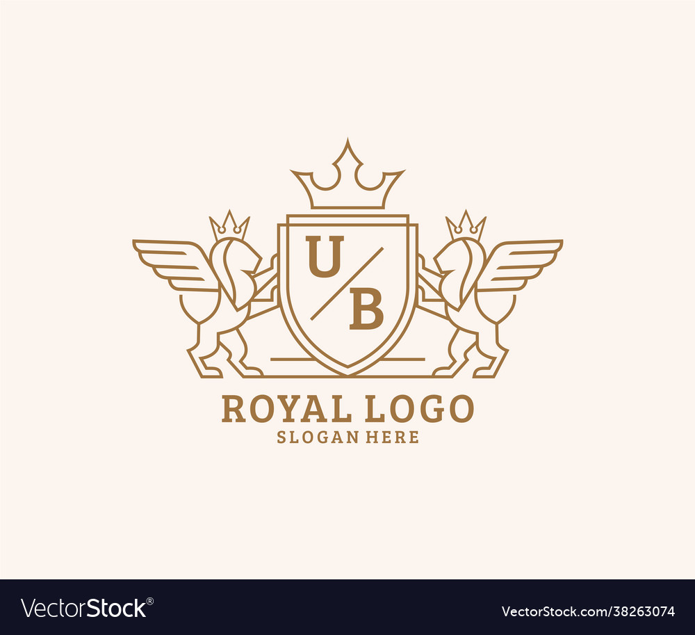 Initial ub letter lion royal luxury heraldiccrest