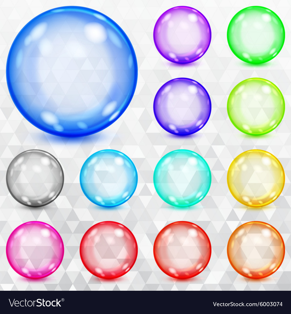 Multicolored transparent spheres Royalty Free Vector Image