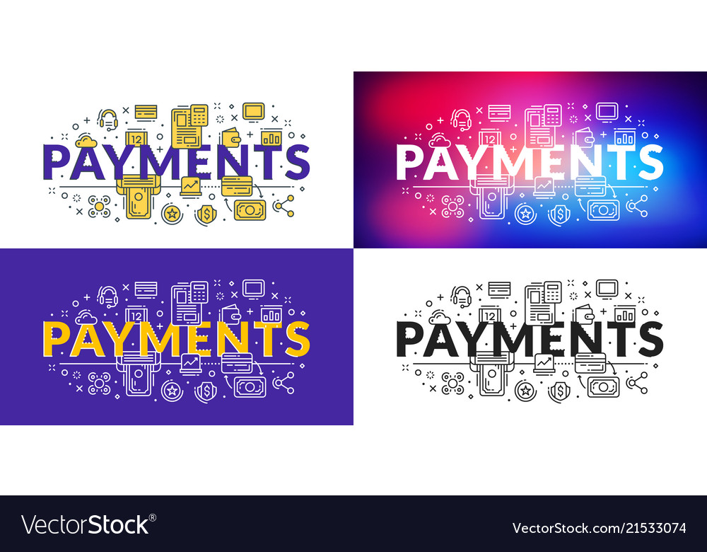 Payments flat line concept for web banner