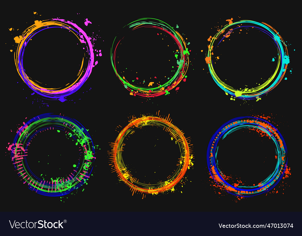 Set of design elements circular frames