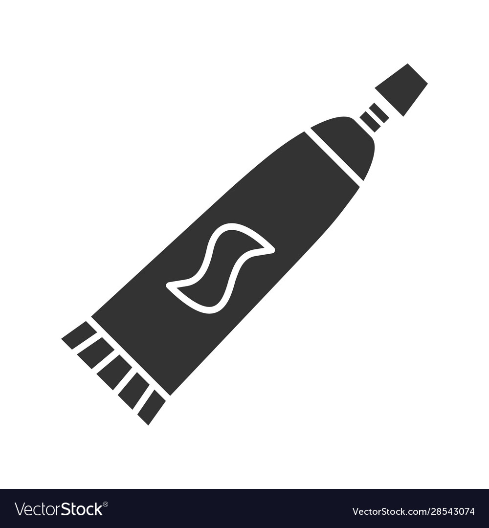 Toothpaste glyph icon Royalty Free Vector Image