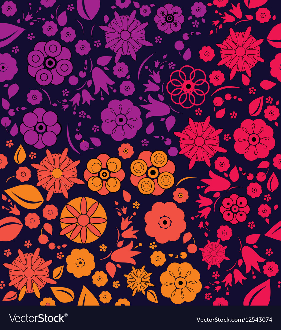 Wildflowers with leaves and berries Royalty Free Vector