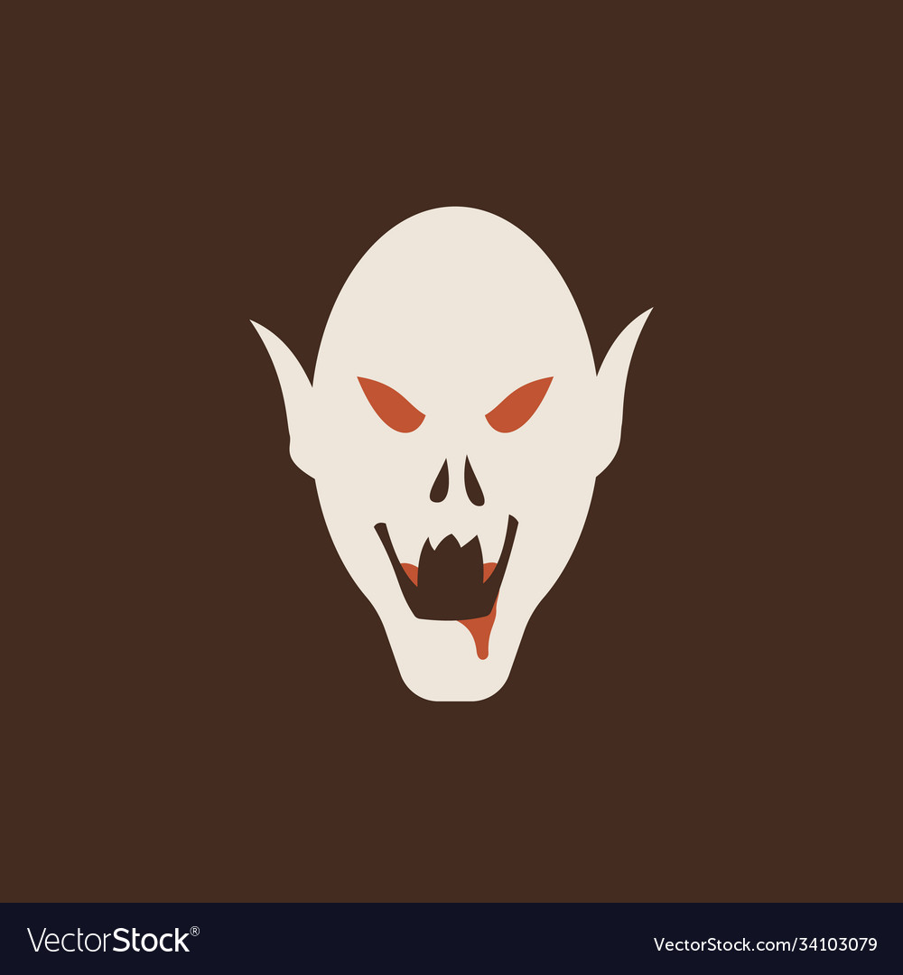 Duotone cartoon halloween vampire head icon