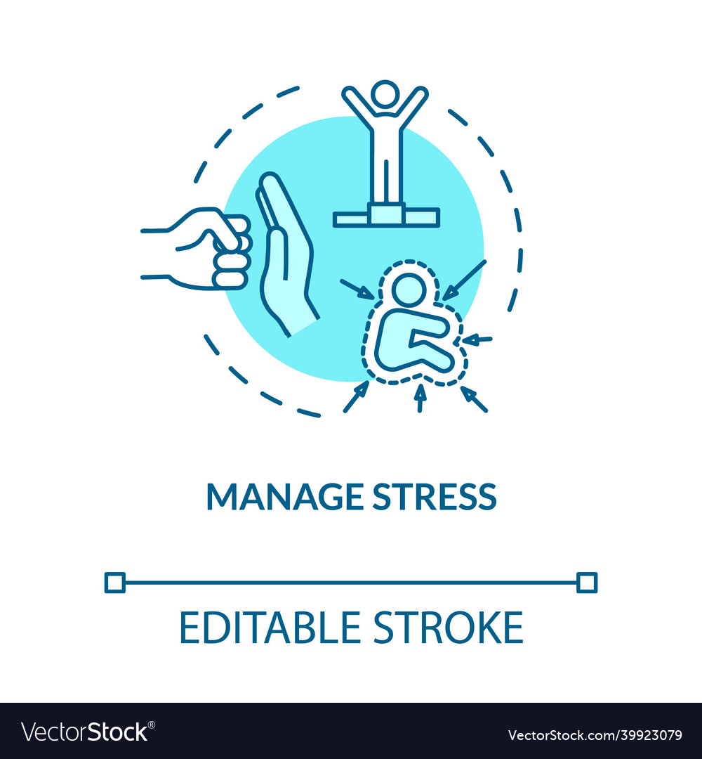 Manage stress turquoise concept icon overcome Vector Image