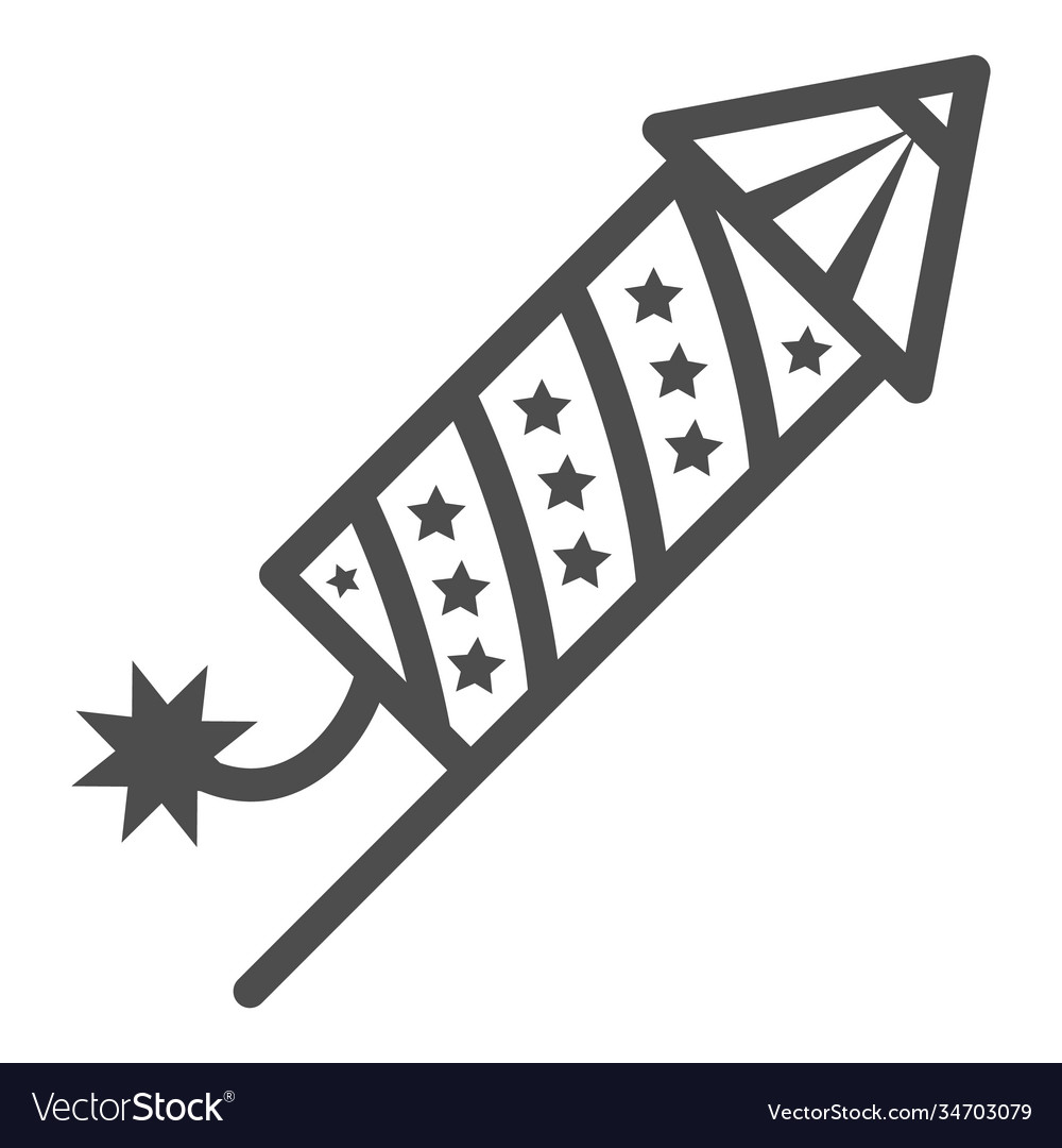 Petard line icon new year concept firework Vector Image