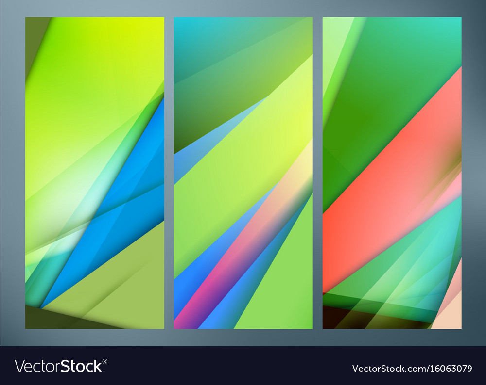 Set of abstract green wave backgrounds for poster