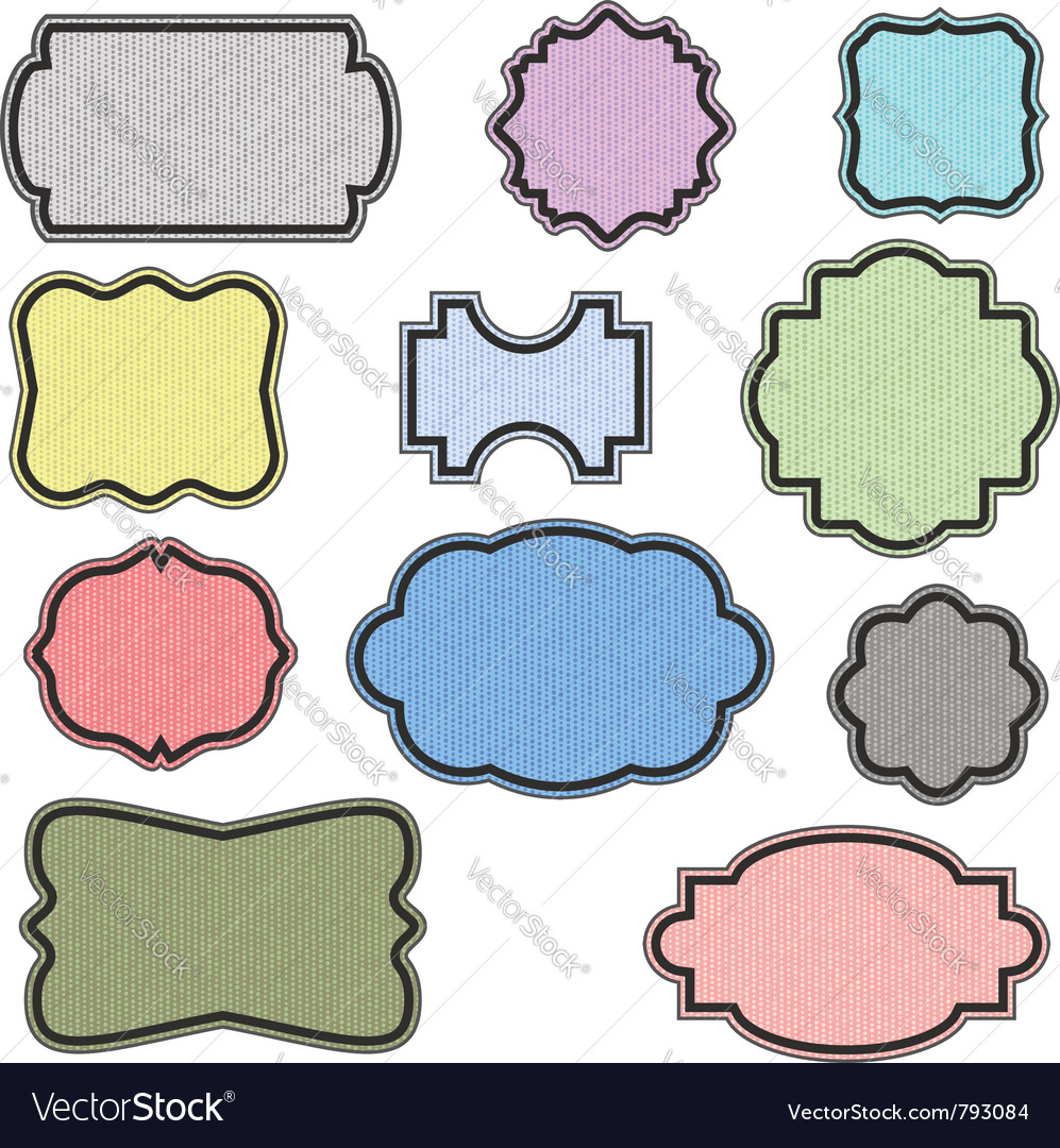 Colorful labels with texture Royalty Free Vector Image