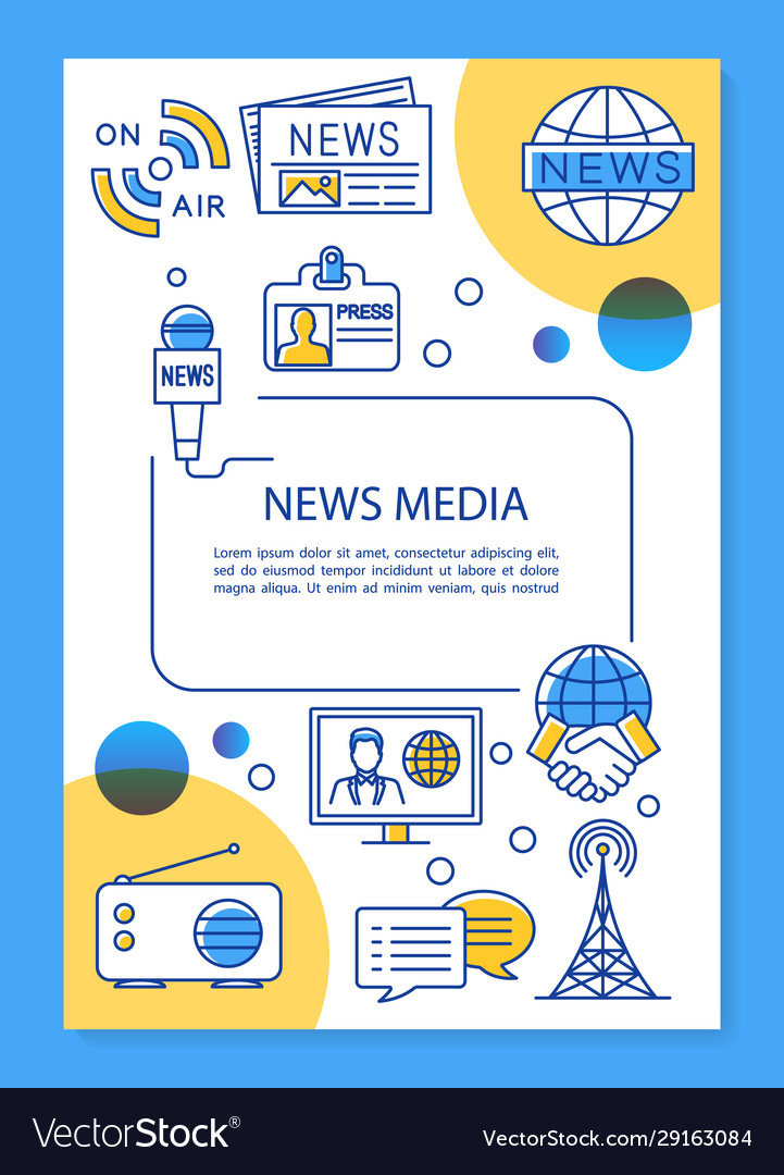 News media poster template layout Royalty Free Vector Image