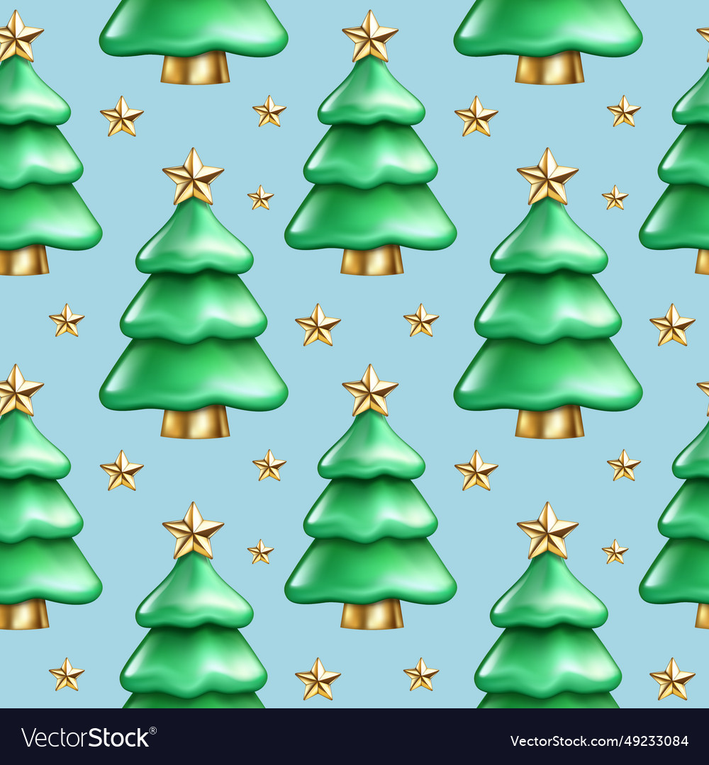 Seamless pattern of realistic 3d cartoon green