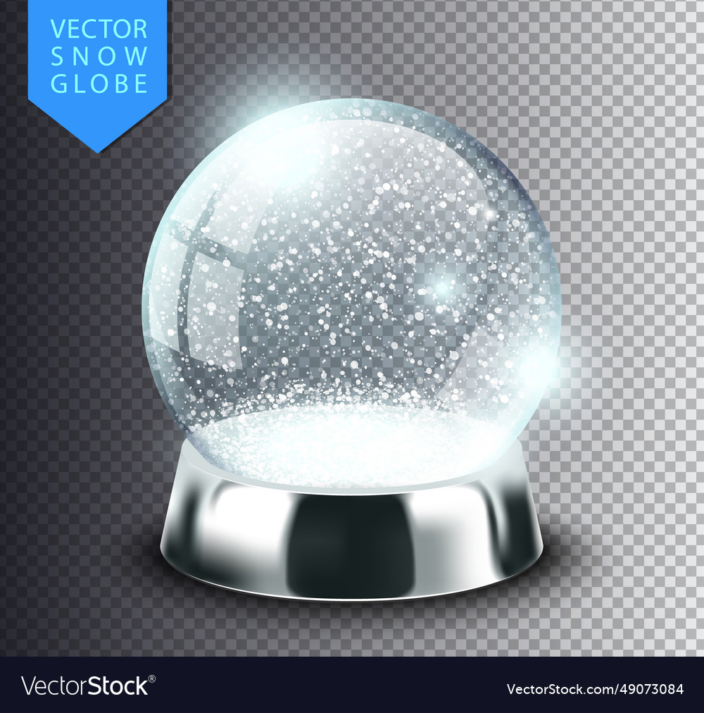 Snow globe isolated template empty on transparent Vector Image