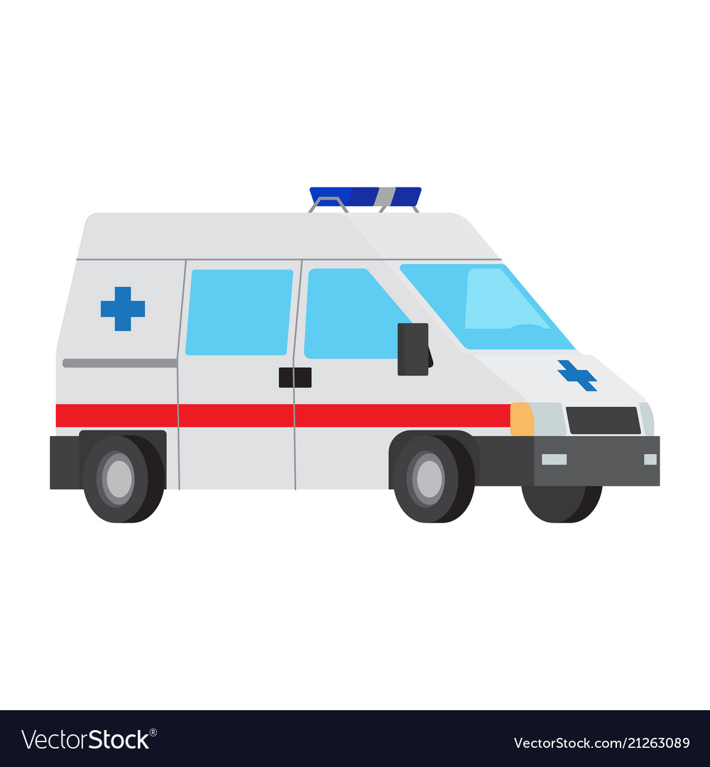 Ambulance car flat isolated icon Royalty Free Vector Image