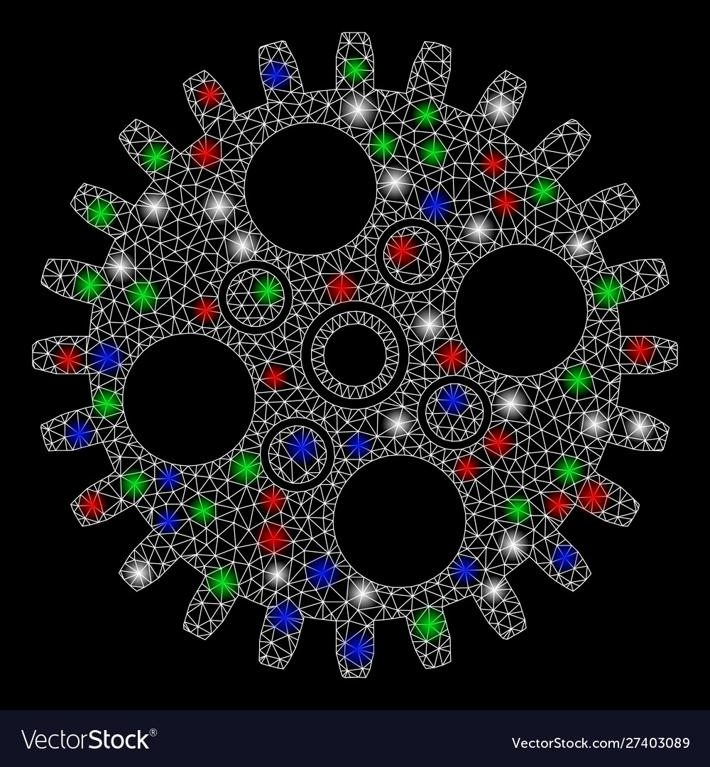 Helles Netz 2d Zahnrad mit Lichtflecken