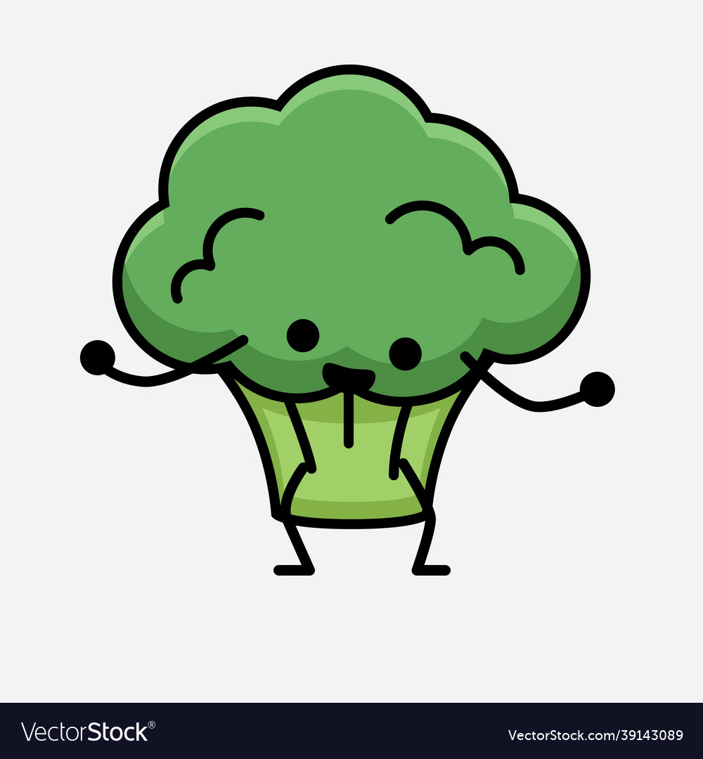 Broccoli character mascot Royalty Free Vector Image