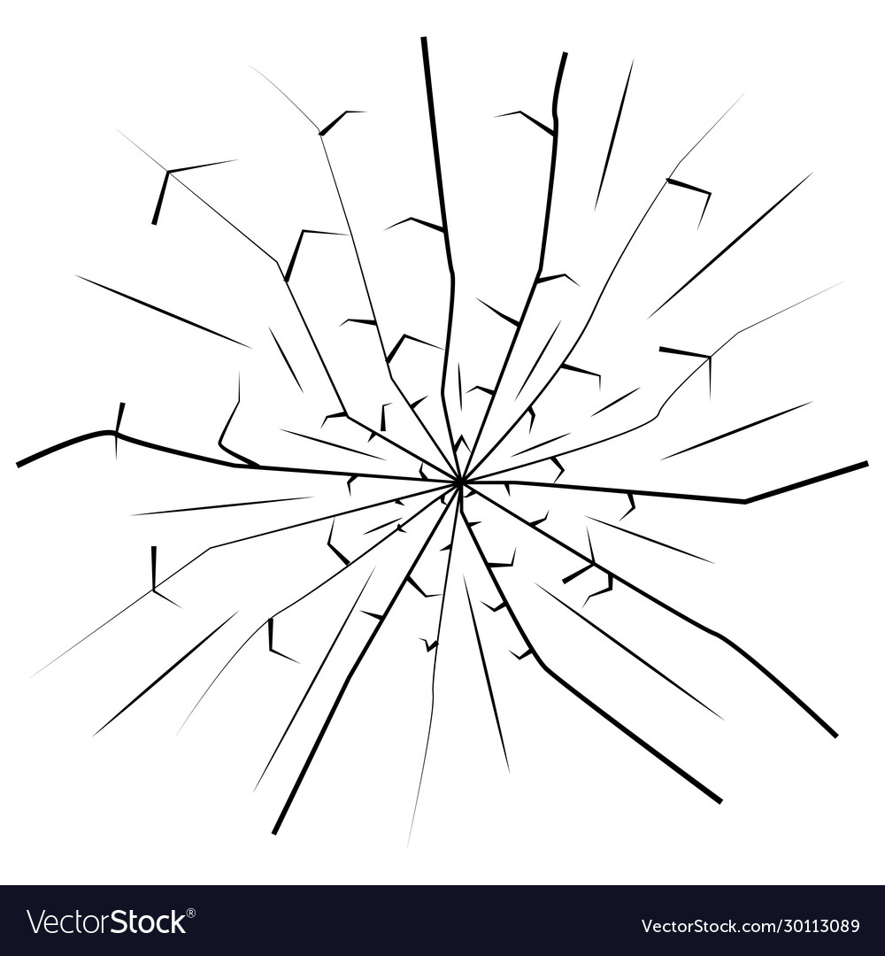 Crack broken glass hit breaking repairs Royalty Free Vector