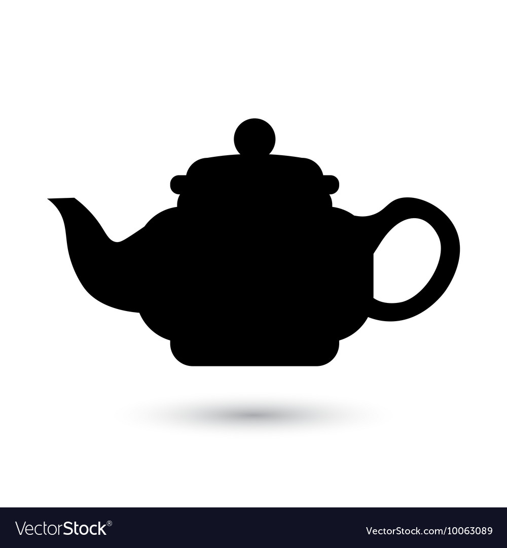 Flat A Black Hot Teapot Icon Royalty Free Vector Image